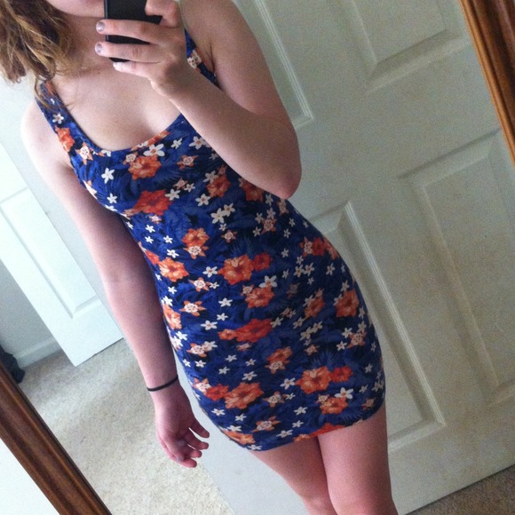 Tight purple flower dress