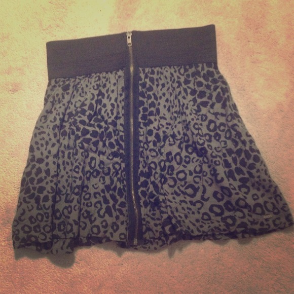 Victoria Secret Black and Grey Leopard Skirt