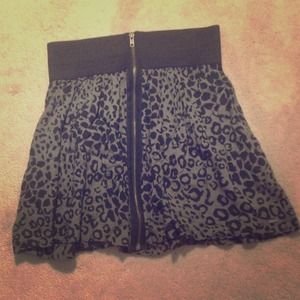 Victoria Secret Black and Grey Leopard Skirt