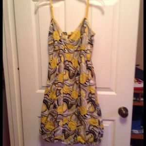 Yellow and black spaghetti strap dress
