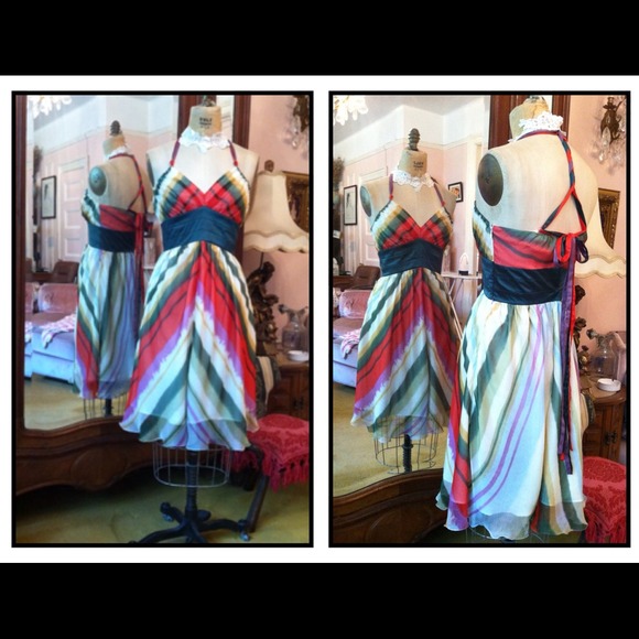 Chiffon halter neck dress