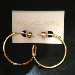 SOLD! 💯% Authentic Michael Kors golf tone hoops