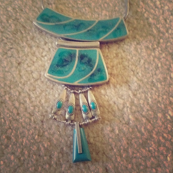 170) Blue/Turquoise Statement Necklace