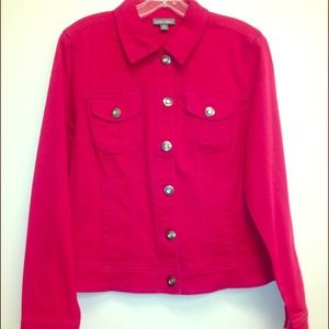 Hot pink denim jacket!!