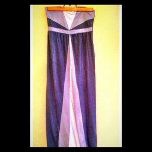 Strapless light blue dress