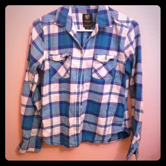 Blue and white flannel