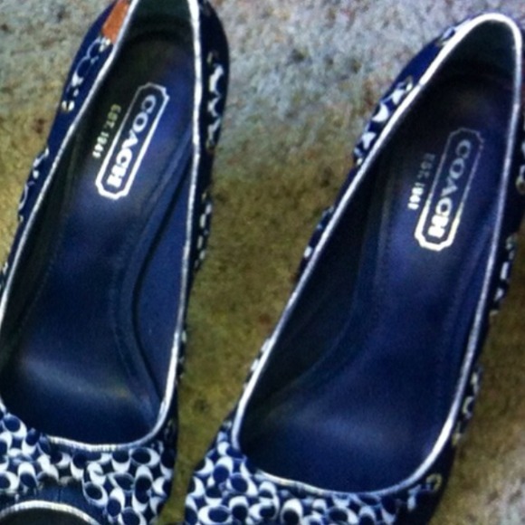 Blue Wedge Coach Shoes - Picture 2 of 3