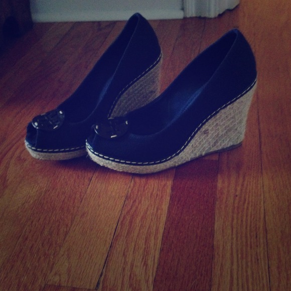 ❌TRADED❌Nwot tory burch navy espadrille wedges
