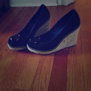❌TRADED❌Nwot tory burch navy espadrille wedges