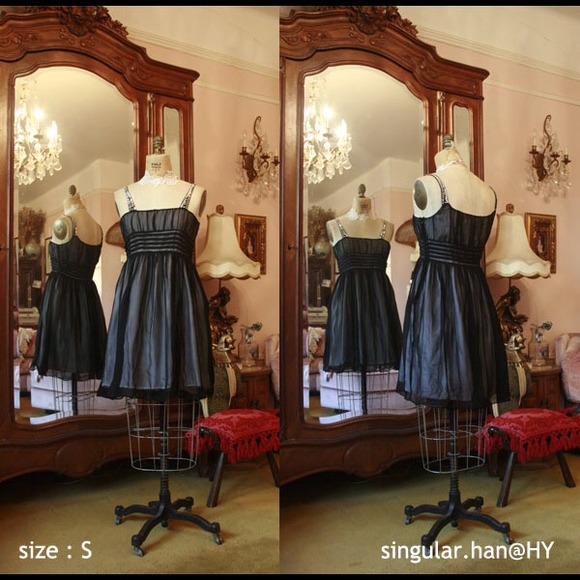 Black chiffon dress