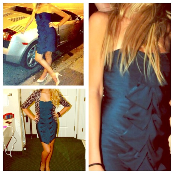 Laundry by Shelli Segal Dark Teal Cocktail Dress - Picture 1 of 4