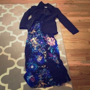 Floral strapless maxi