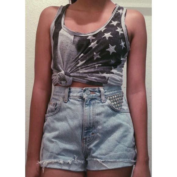 wet seal Tops - Faded American flag tank.