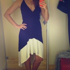 Black and White High Low Maxi Dress