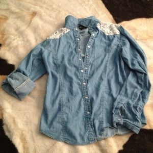 Blue jean long sleeve shirt from Wet Seal!