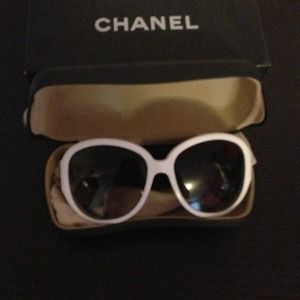Authentic Chanel Sunglasses- white and denim