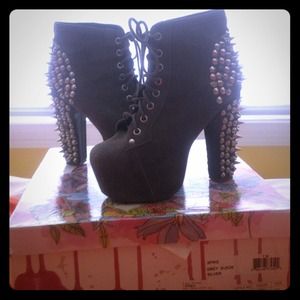 Lita Spike- Grey Suede by Jeffrey Campbell