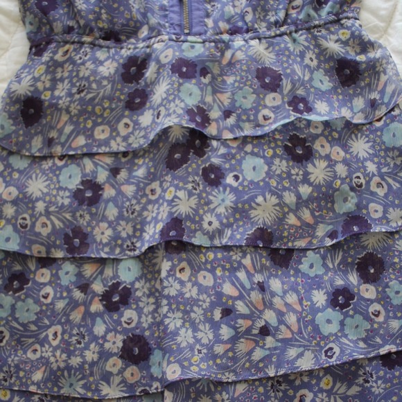 American Eagle floral lilac layered chiffon dress - Picture 3 of 4