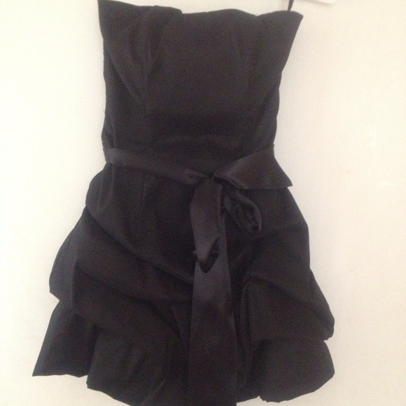 Black strapless cocktail dress- Jessica McClintock