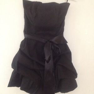Black strapless cocktail dress- Jessica McClintock