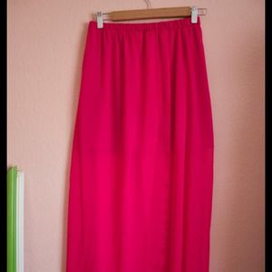 Long pink skirt