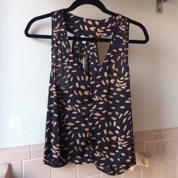 Forever 21 Tops - Forever 21 Navy Blue Racerback with Mustard Spots