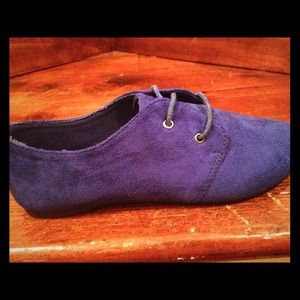 Vintage Suede Indigo Oxfords.