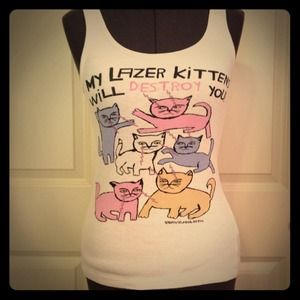 📍BUNDLED📍Lazer Kittens Ribbed Tank