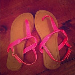 Neon Pink Pacsun Sandals.