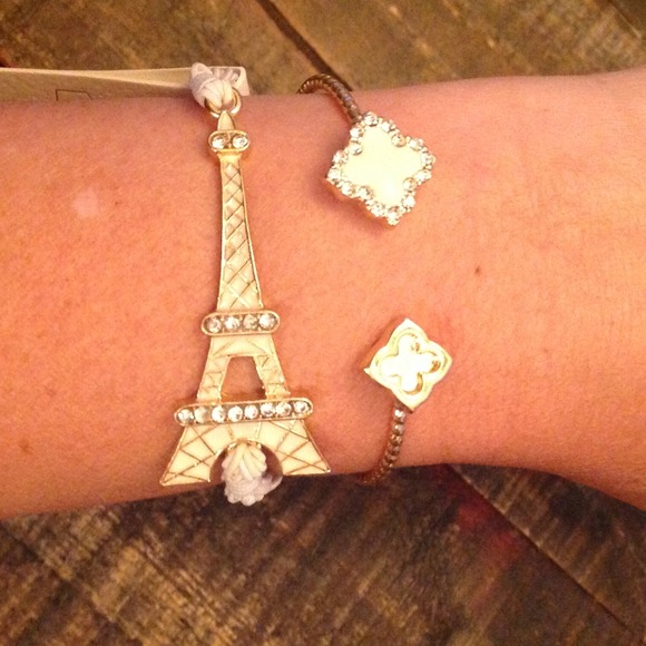 Eiffel Tower and clover bracelets