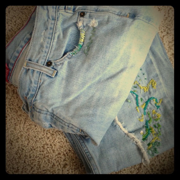 Hollister Stone Washed Denim with Stitching