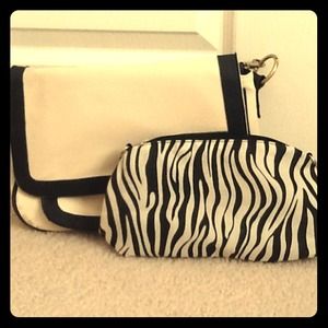 Zebra print make up bag