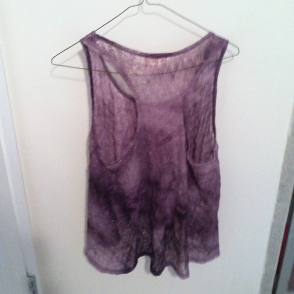 Purple and gold lace high-low top - Picture 4 of 4