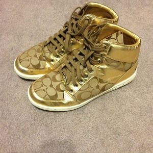 Gold Hightop Sneakers