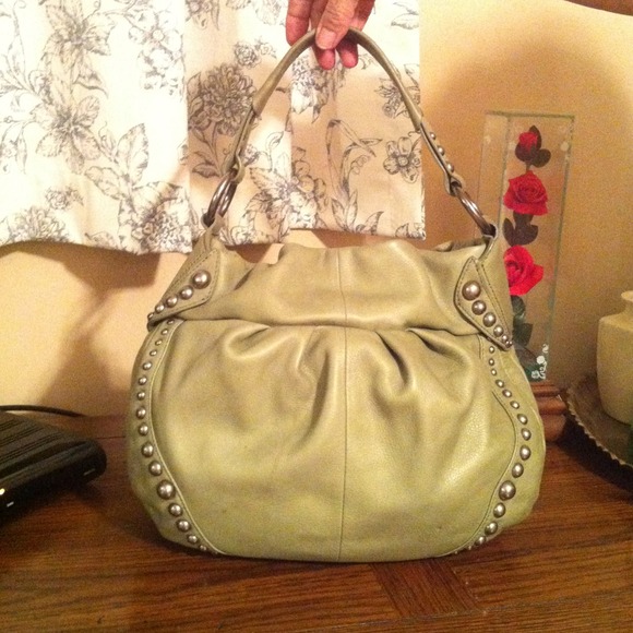100% authentic B Makowsky green purse with studs