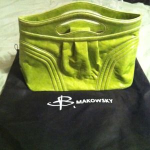 100% authentic B Makowsky lime green patten leathe