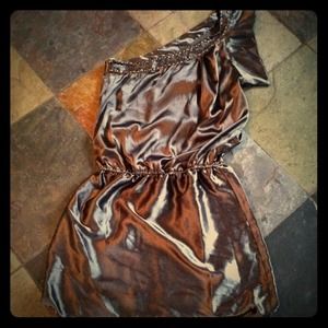 One Shoulder Silver Top