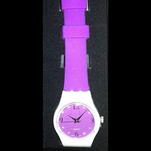 Purple & White Colorful Strap Watch, New in Box