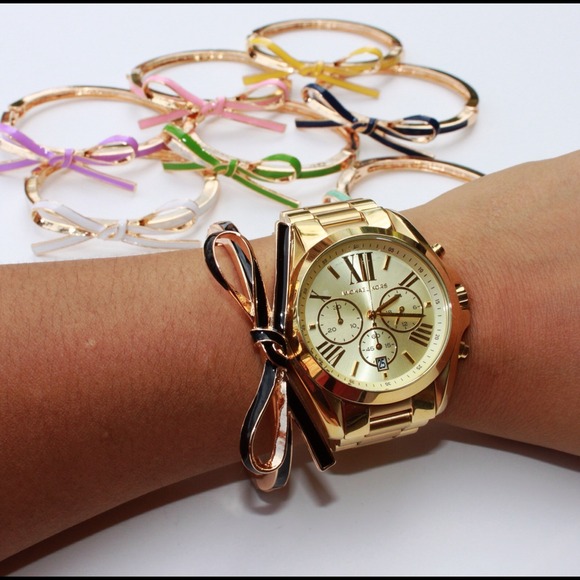 Enamel Bow Bangle - Picture 4 of 4