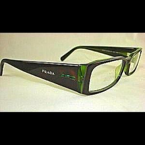 Prada Tortoise & Green Frames w/ Rhinestones