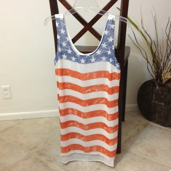 Forever 21 Tops - Long sheer flag tank top from Forever 21