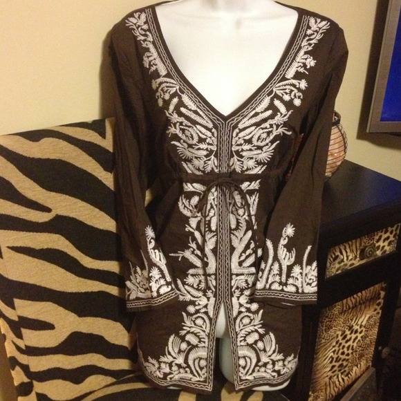 MICHAEL Michael Kors Tops - SOLD!!! MICHAEL KORS Caftan Tunic Top Brown