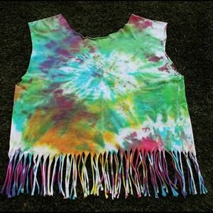 Fringe Muscle Tie Dye Tank.