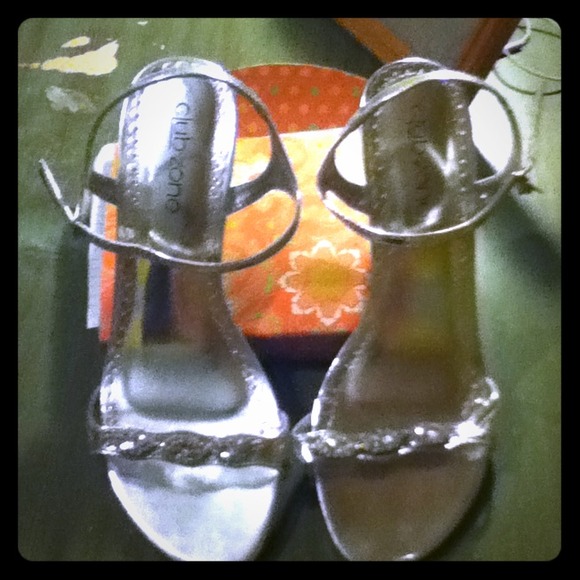 Silver party heels