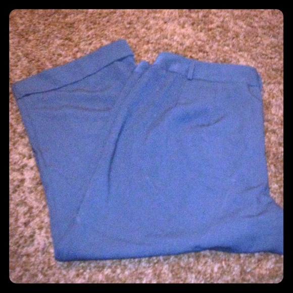 Navy Blue Cuff capris
