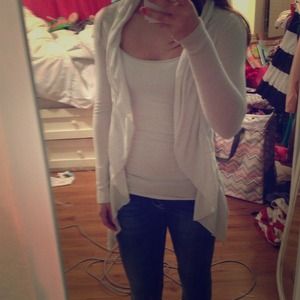 White Express cardigan