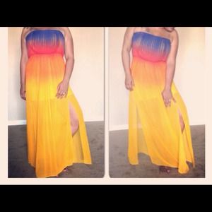 Ombre sheer maxi dress