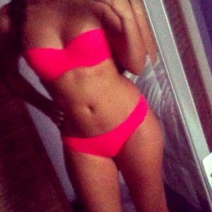 Pink neon bathing suit
