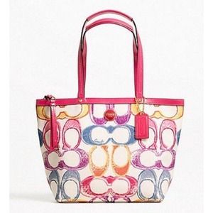 Coach Legacy Scribble Print Tote Designer Bag