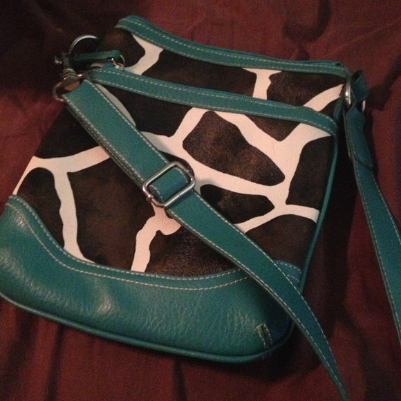 Over the shoulder giraffe print purse